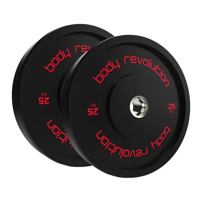 Body Revolution Olympic Bumper Plates Black 25kg Pair