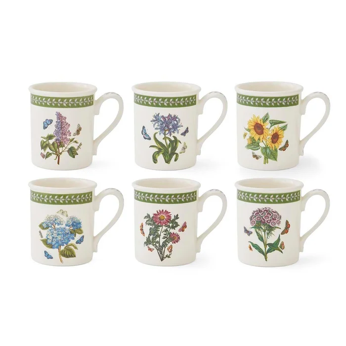 Botanic Garden Etchings Set of 6, Breakfast Mugs