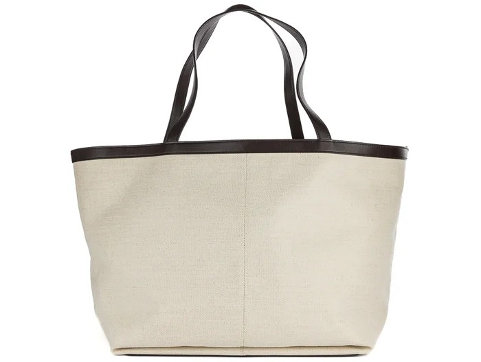 Bottega Veneta Flip Flap Intrecciato-Leather and Canvas Tote Large Bag