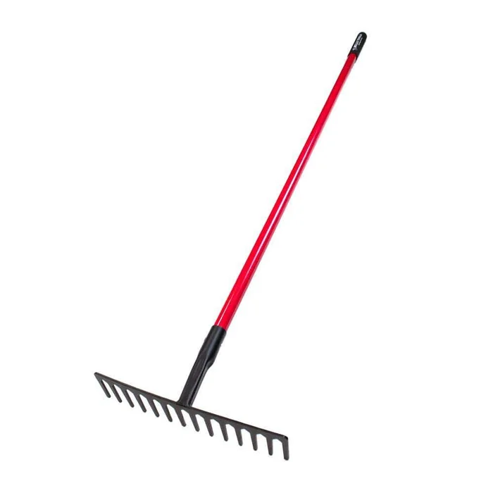 Bully Tools 92301 14-Tine Level Head Rake with 66 in. Fiberglass Handle