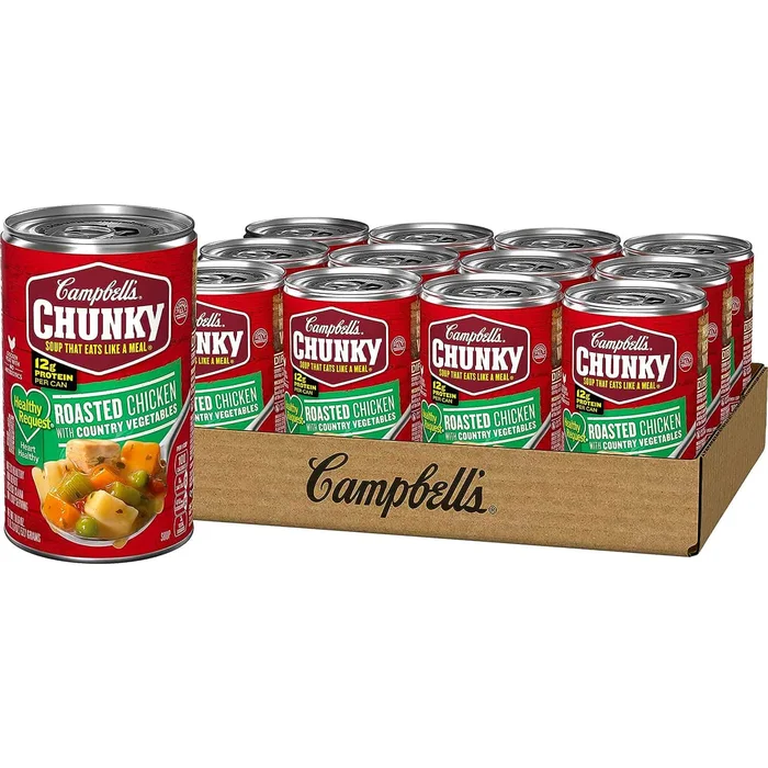 Campbell’s Chunky Healthy Request Soup, Roasted Chicken Soup with Country Vegetables, 18.8 Oz Can (Case of 12)