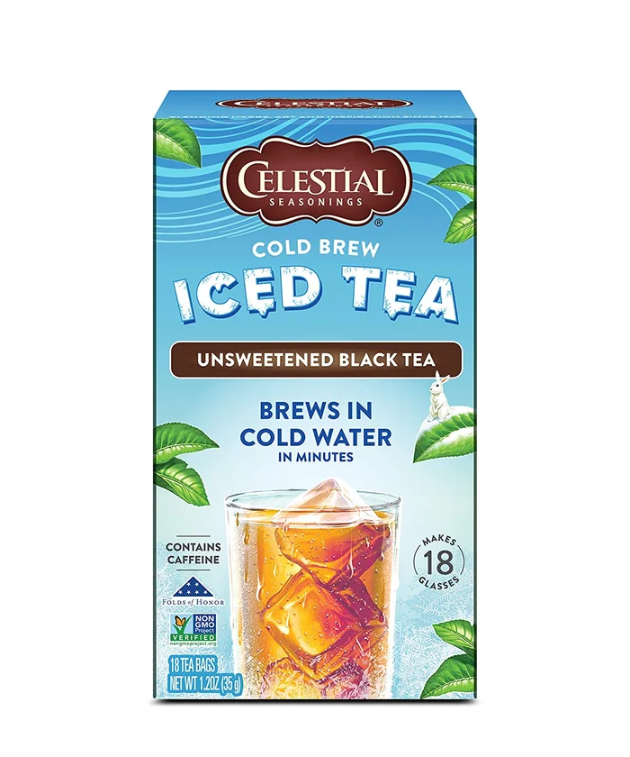 Celestial Seasonings Cold Brew Iced Tea, Unsweetened, Contains Caffeine, 18 Tea Bags (Pack of 6)