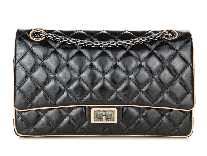 Chanel Black & Beige Leather Reissue 2.55 Bag