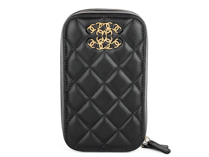 Chanel Black CC Cell Phone Holder