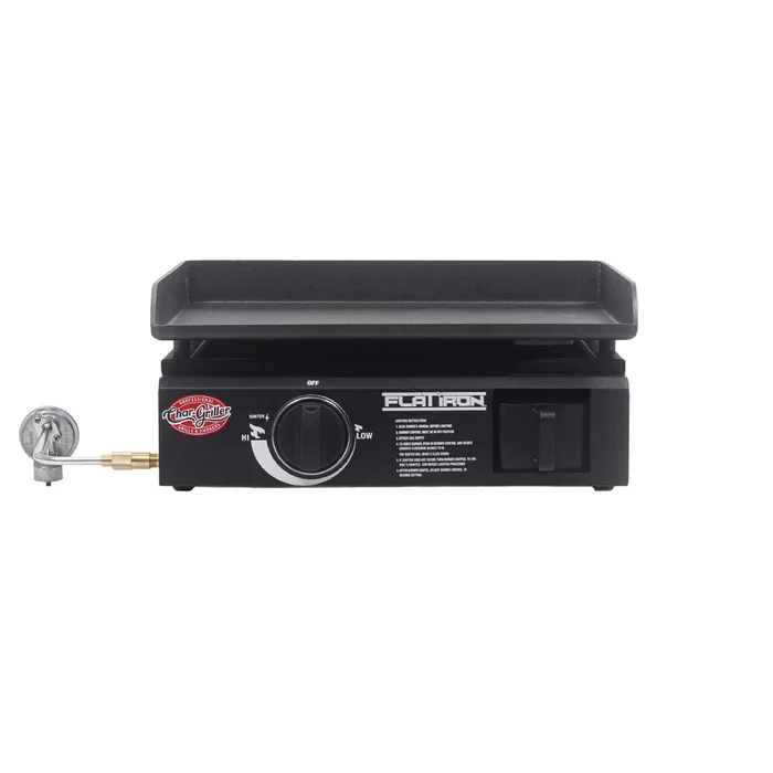 Char-Griller Flat Iron Portable Griddle 1-Burner Liquid Propane Flat Top Grill