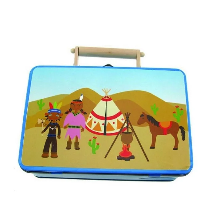 Child’s Indian Playset In a Tin