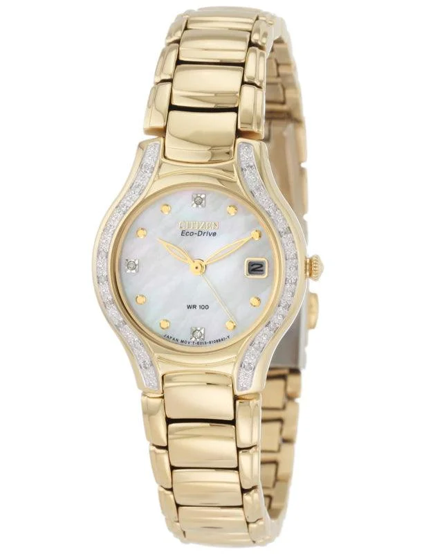 Citizen EW0972-55D Women’s Silhouette Diamond Eco Drive Gold Tone Watch