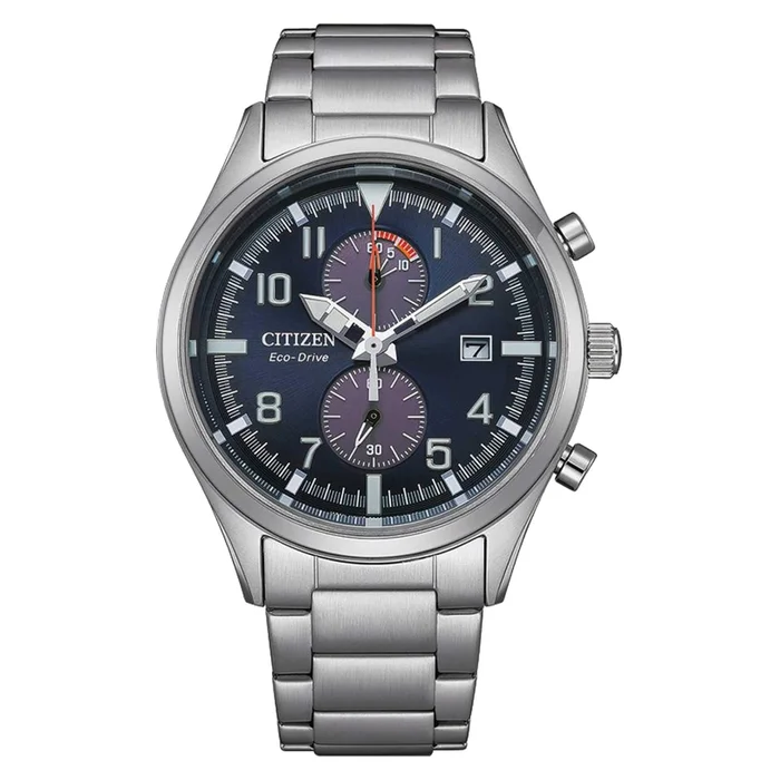 Citizen Men’s Chrono Watch – Eco-Drive Blue Dial Stainless Steel Bracelet | CA7028-81L