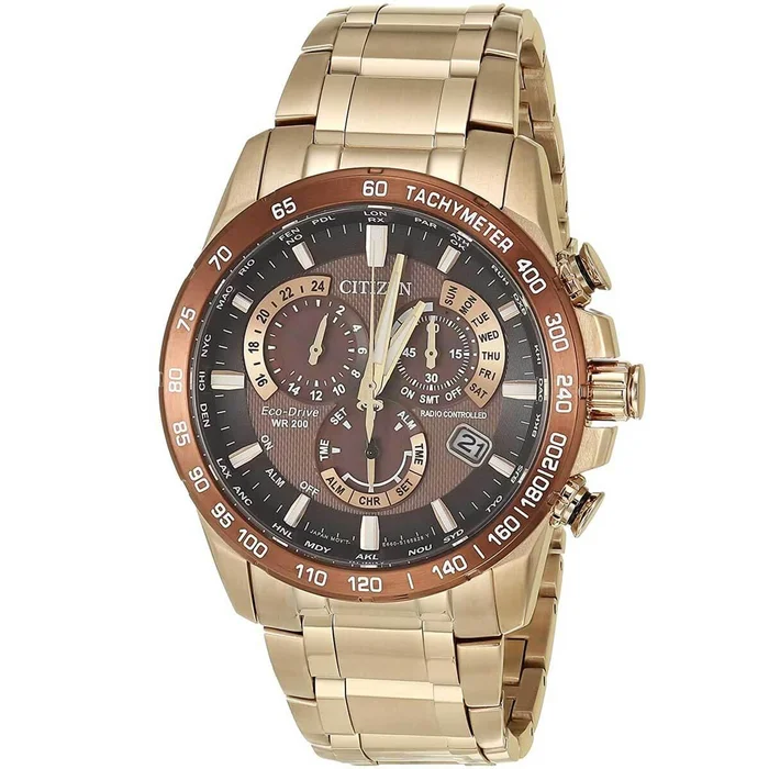 Citizen Men’s Chronograph Watch – PCAT Eco Drive Rose Gold Bracelet | CB5896-54X