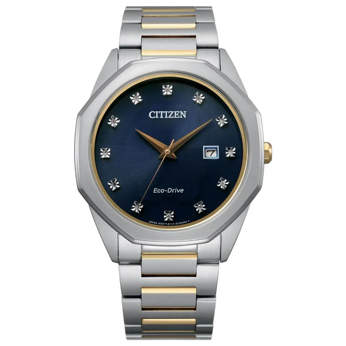 Citizen Men’s Diamond Watch – Corso Blue Dial Two Tone Bracelet | BM7494-51L