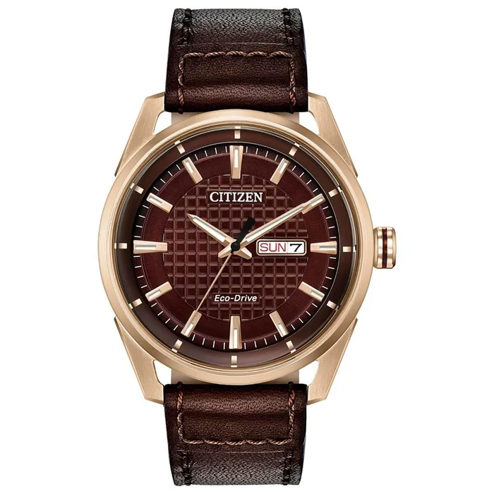 Citizen Men’s Eco Drive Watch – Drive Brown Dial Leather Strap | AW0083-08X