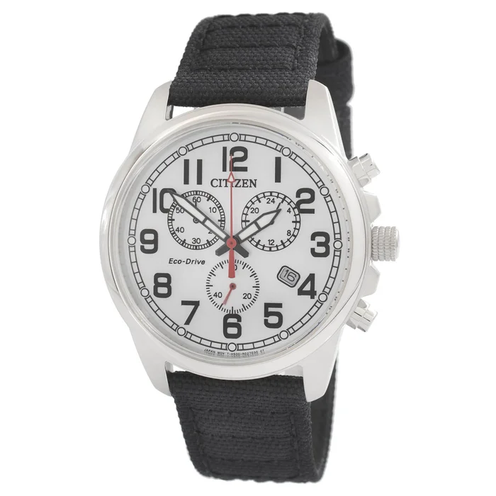 Citizen Men’s Eco Drive Watch – Military Black Nylon Strap | AT0200-13A