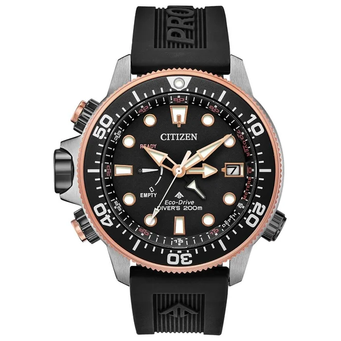 Citizen Men’s Eco Drive Watch – Promaster Aqualand Black Polyurethane Strap | BN2037-03E