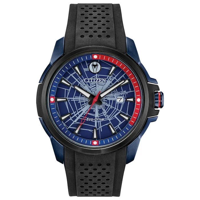 Citizen Men’s Eco Drive Watch – Spider-Man Blue Dial Black Strap | AW1156-01W