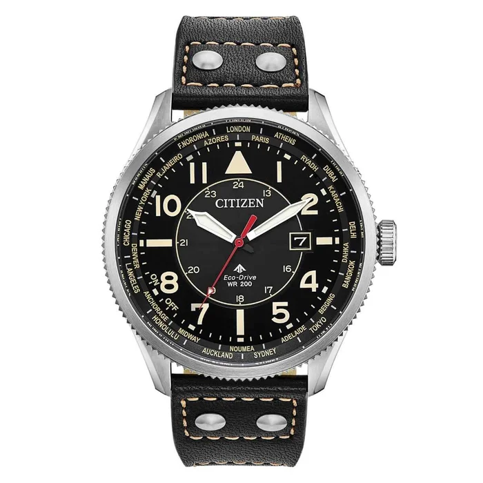Citizen Men’s Strap Watch – Promaster Nighthawk Black Dial World Time | BX1010-02E