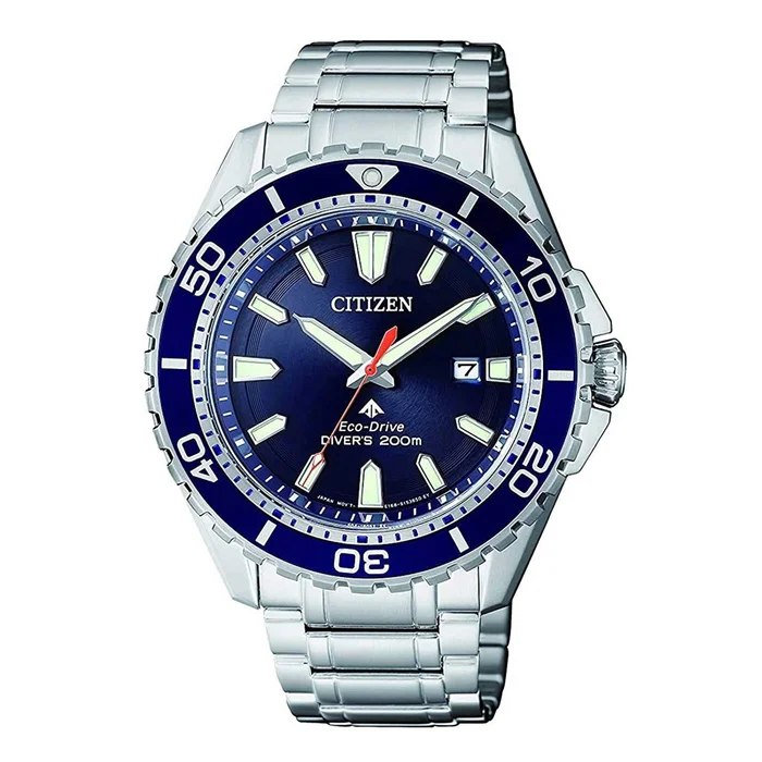 Citizen Men’s Watch – Promaster Eco-Drive Blue Dial Silver Steel Bracelet | BN0191-80L