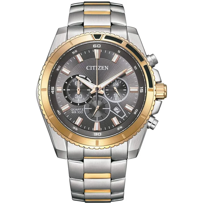 Citizen Men’s Watch – Quartz Chronograph Grey Dial Two Tone Bracelet | AN8204-59H