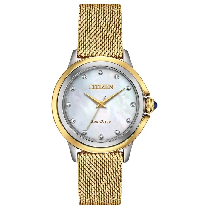 Citizen Women’s Eco Drive Watch – Ceci Diamond Two Tone Mesh Bracelet | EM0794-54D