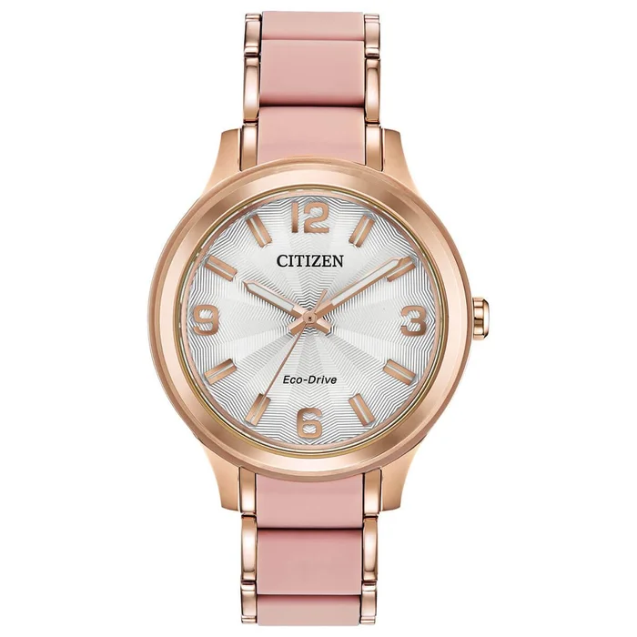 Citizen Women’s Eco Drive Watch – Drive Silver Tone Dial Two Tone Bracelet | FE7073-54A