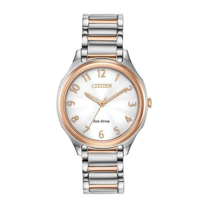 Citizen Women’s Eco-Drive Watch – LTR White Dial Two Tone Steel Bracelet | EM0756-53A