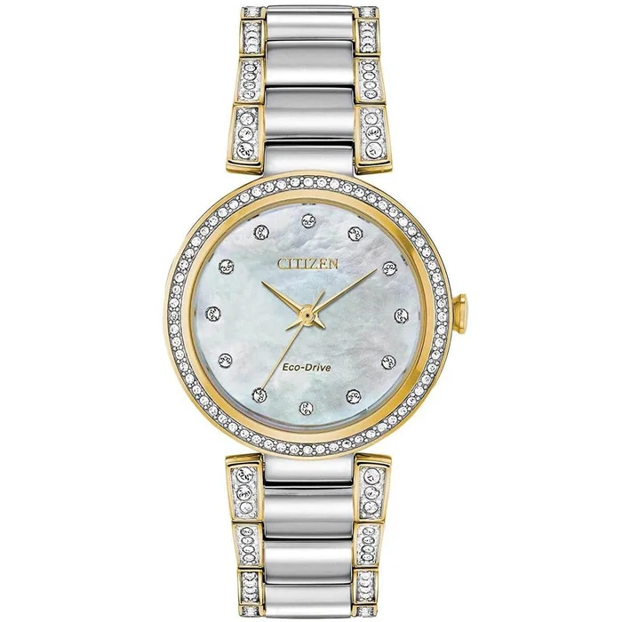 Citizen Women’s Eco Drive Watch – Silhouette Crystal MOP Dial Bracelet | EM0844-58D