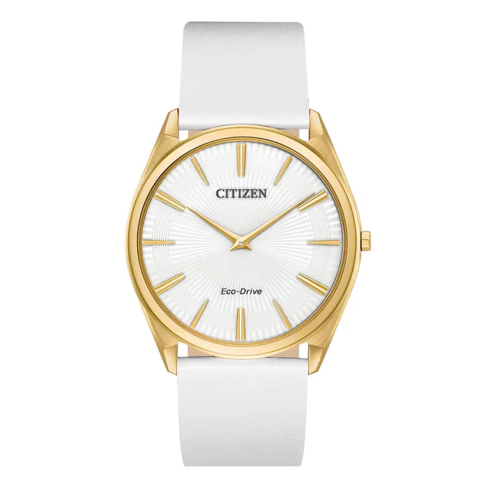 Citizen Women’s Eco-Drive Watch – Stiletto White Leather Strap | AR3072-09A