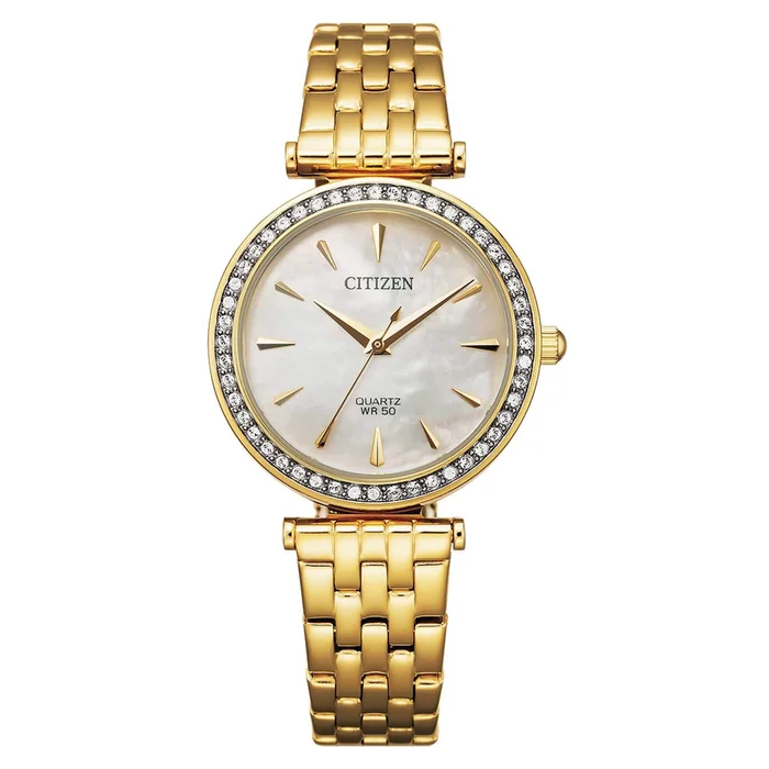 Citizen Women’s Watch – White Mother of Pearl Dial Yellow Gold Bracelet | ER0212-50Y