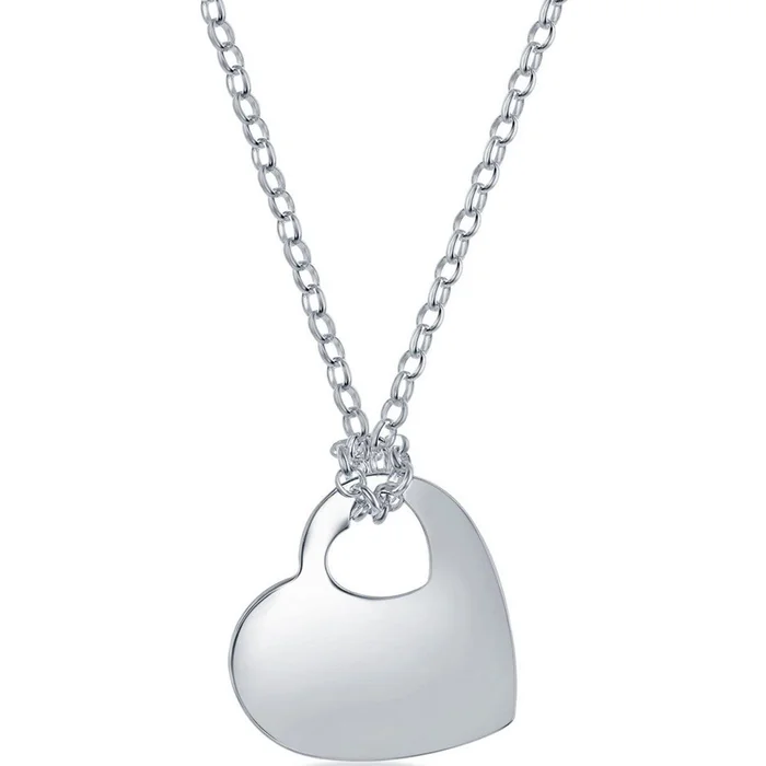 Classic Unisex Necklace – Sterling Silver Chain with Heart Pendant | N-4964
