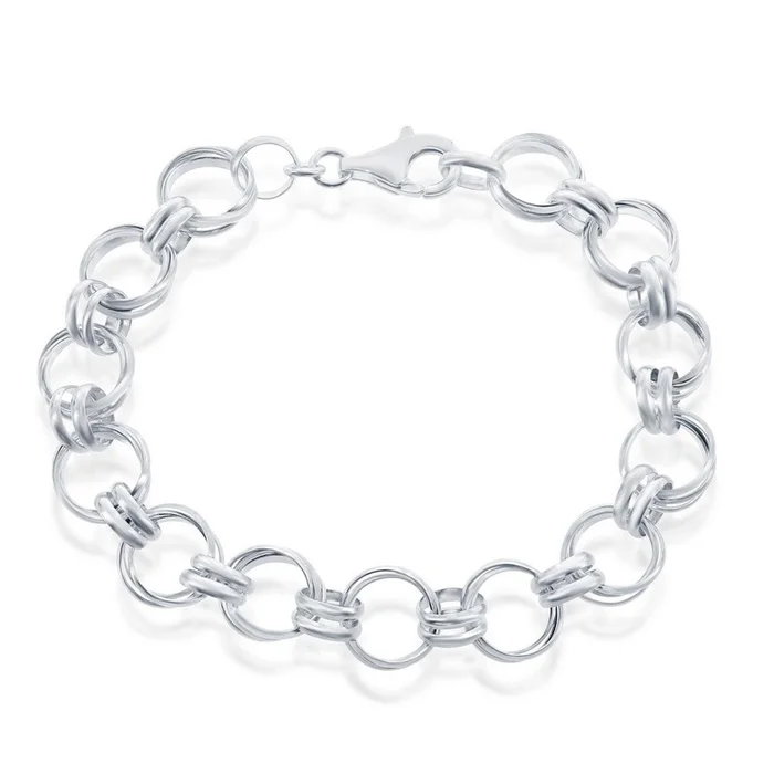 Classic Women’s Bracelet – Sterling Silver Multi Circle Link | S-4656