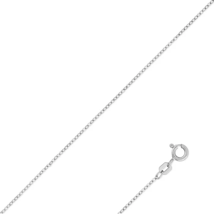 Classic Women’s Chain – Rhodium Plated 1.4mm Thin D-C Cable, 20 inch | Q-5430-20