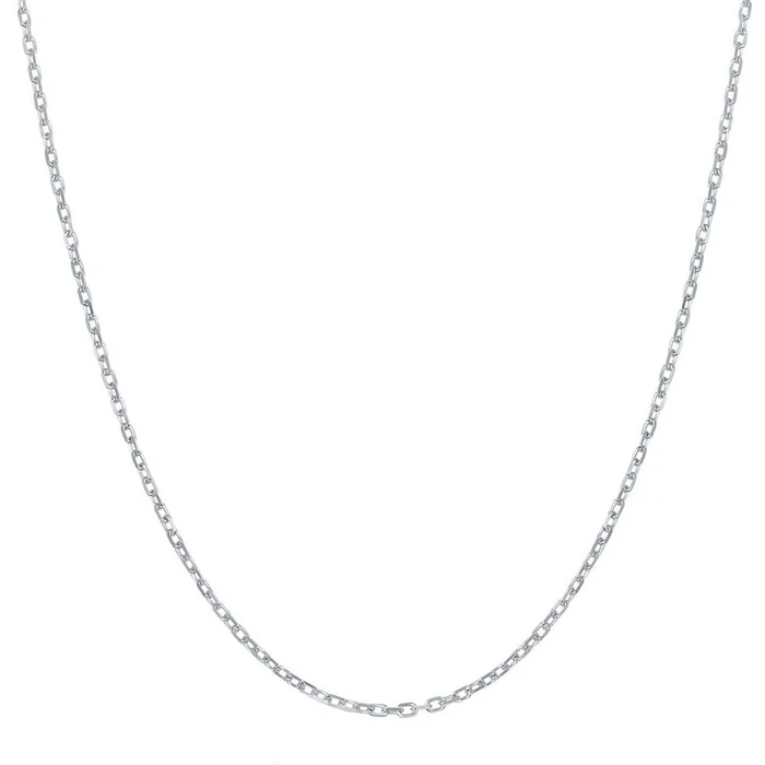 Classic Women’s Chain – Rhodium Sterling Silver D-C Anchor-Cable, 20 inch | Q-5279-20