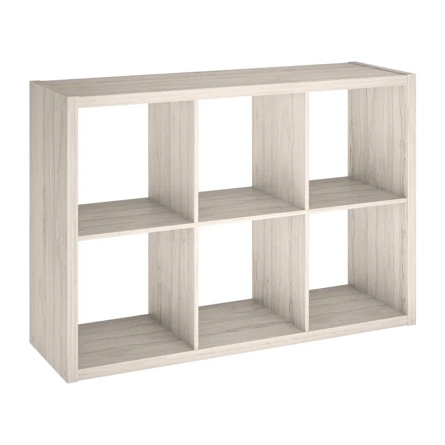 ClosetMaid 30-in H x 43.82-in W x 13.5-in D Bleached Walnut Wood Laminate 6 Cube Organizer