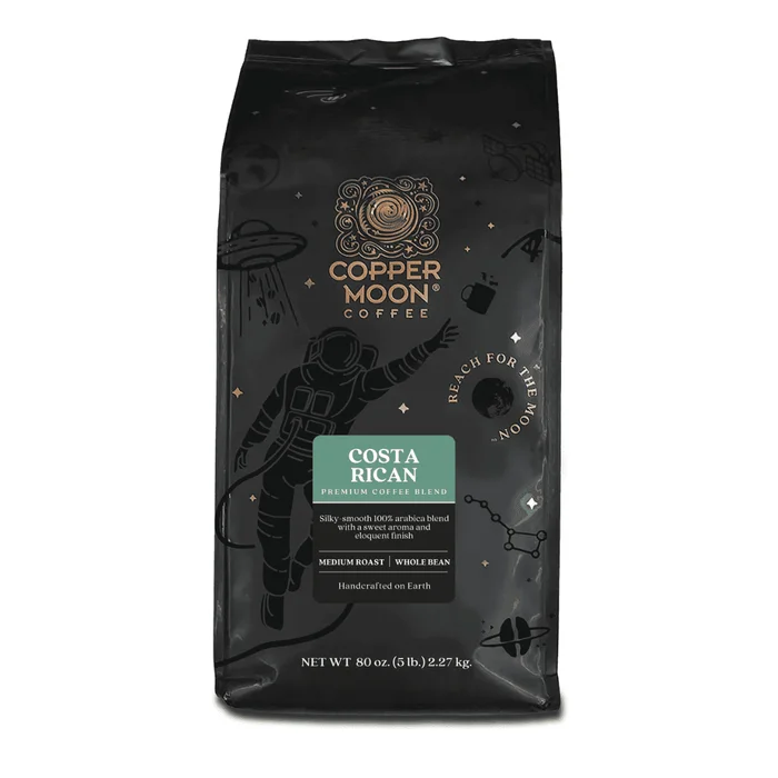 Copper Moon Whole Bean Coffee, Medium Roast, Costa Rican Blend, 5 Lb.