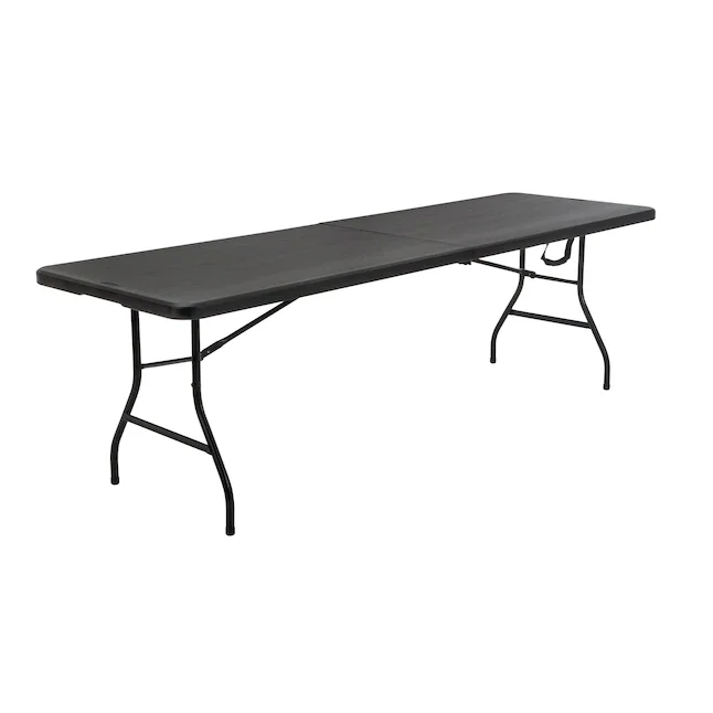Cosco 2.6-ft x 8-ft Indoor Rectangle Resin Black Folding Banquet Table (10-Person)