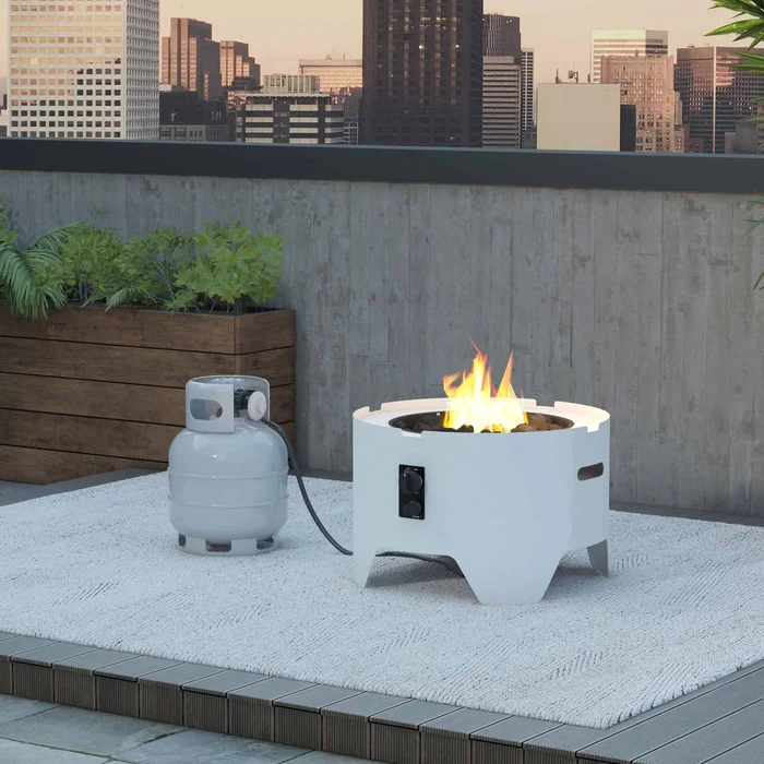 CosmoLiving by Cosmopolitan, Astra Collection, 23″ Fire Pit, White