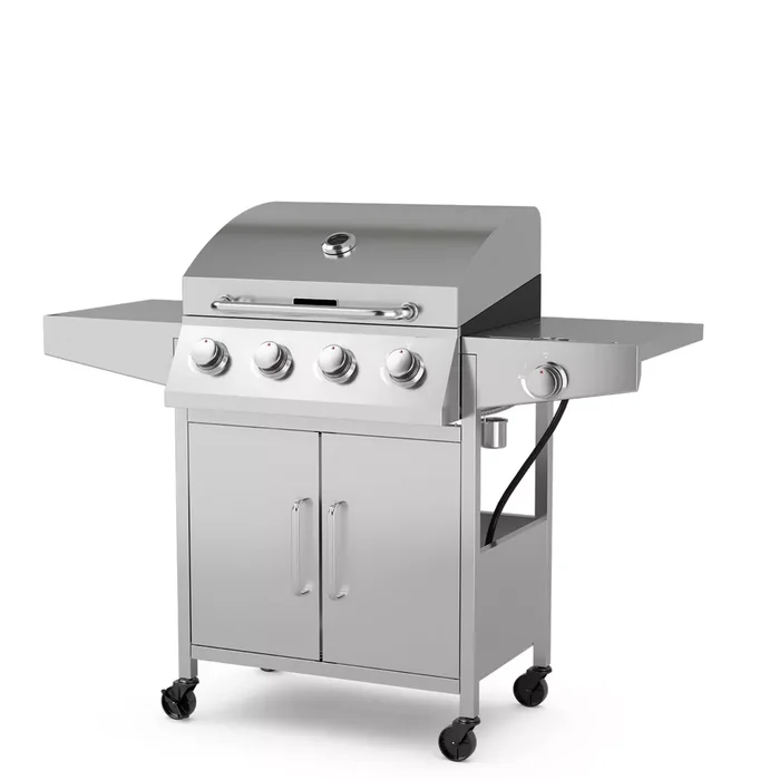 Costway 5-Burner Propane Gas BBQ Grill withSide Burner,Thermometer,Prep Table 50000 BTU