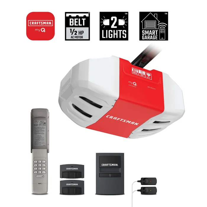 CRAFTSMAN 1/2 Hps myQ Smart Belt Drive Garage Door Opener Wi-fi Compatibility