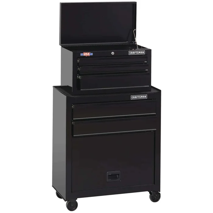 CRAFTSMAN CMST22653BK 1000 Series 26.5-in W x 44.25-in H 5 Ball-bearing Steel Tool Chest Combo (Black)