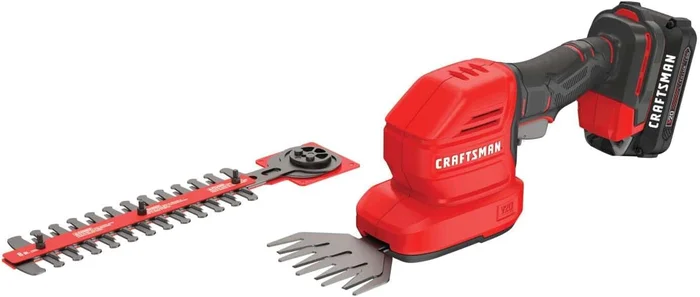 CRAFTSMAN V20 Cordless Handheld Grass Trimmer and Mini Hedge Trimmer Kit (CMCSS800C1),Red