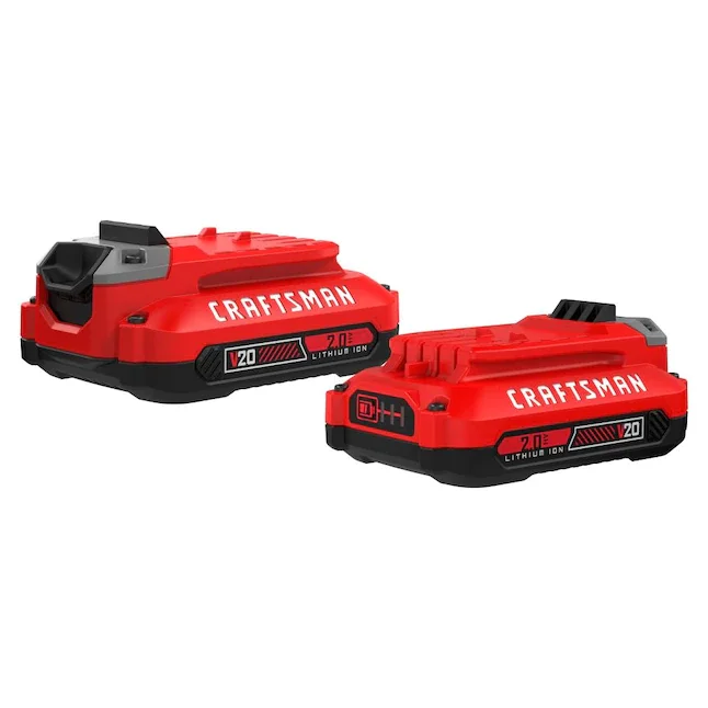 CRAFTSMAN V20 Lithium Ion Battery, 2.0-Amp Hour, 2 Pack (CMCB202-2)