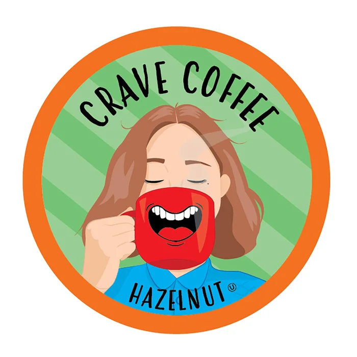 Crave Beverages Flavored Coffee Pods, Compatible with 2.0 K-Cup Brewers, Hazelnut, 100 Count