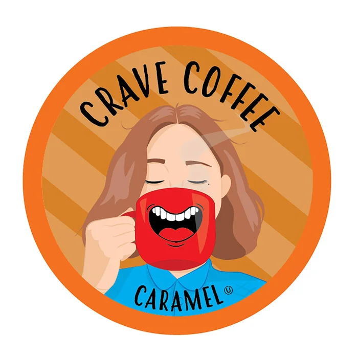 Crave Beverages Flavored Coffee Pods, Compatible with Keurig K-Cup Brewers, Caramel, 100 Count