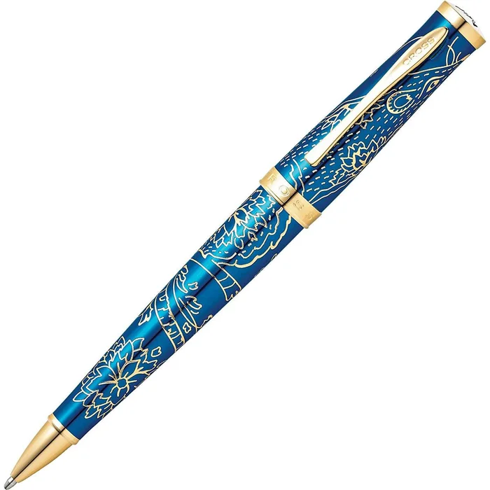 Cross Ballpoint Pen – Sauvage 2021 Year of the Rat Blue Brass and Gold | AT0312-23