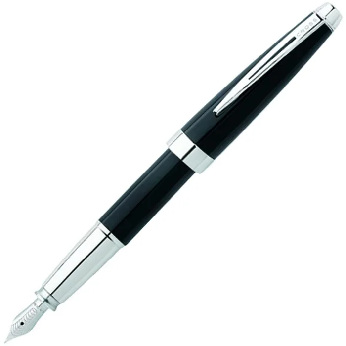 Cross Fountain Pen – Aventura Onyx Black Resin Click Off, Medium Nib | AT0156-1MS