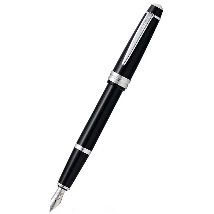 Cross Fountain Pen – Bailey Polished Black with Chrome Trims, Medium | AT0746-1MS