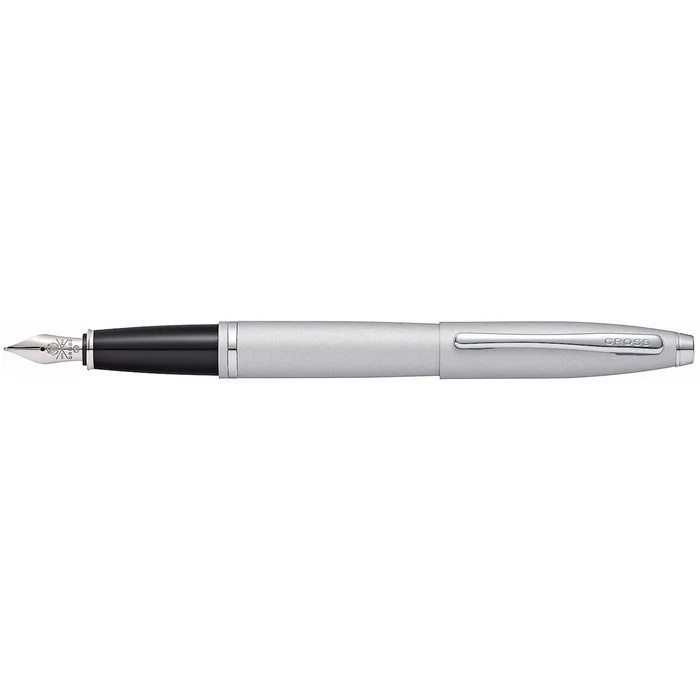 Cross Fountain Pen – Calais Satin Chrome Metal Barrel, Medium Nib | AT0116S-16MS