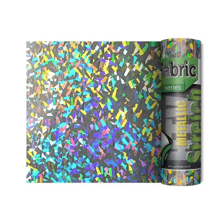 Crystal Silver Metallic Stretch HTV 140mm x 500mm