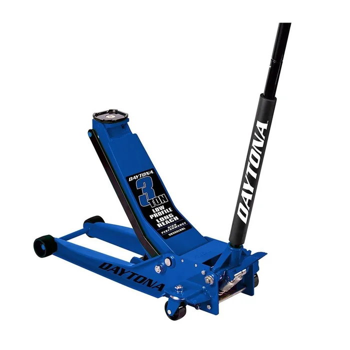 DAYTONA 3 Ton Long-Reach Low-Profile Professional Floor Jack with RAPID PUMP, Blue
