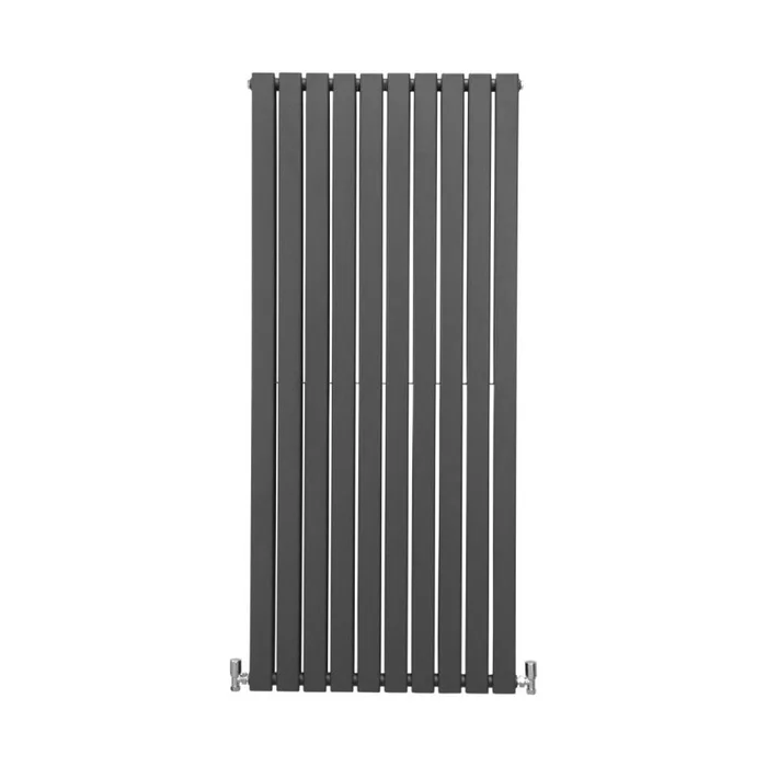 Designer Radiators 160 x 70cm Flat Panel Modern Central Heating Anthracite Grey Vertical Column Double Panel Wall Mounted Slimline Kitchen Living Room Bathroom Commercial Cleaning Brush & Fixing Kit