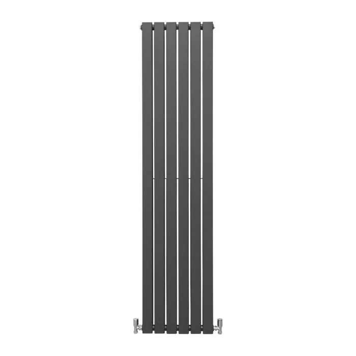 Designer Radiators 180 x 42cm Flat Panel Modern Central Heating Anthracite Grey Vertical Column Double Panel Wall Mounted Slimline Kitchen Living Room Bathroom Commercial Cleaning Brush & Fixing Kit
